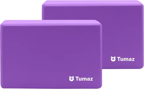 Vista 8 de Tumaz Non-Slip Yoga Blocks 2-Pack - High Density/Lightweight EVA Foam & Natural Cork for Stability, Premium Set with E-Book Included