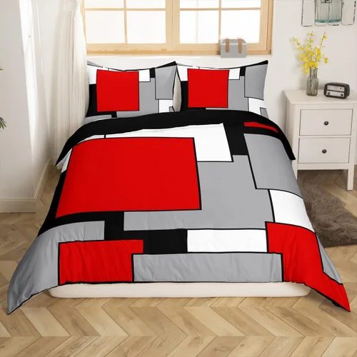 Vista 15 de Erosebridal Funda de edredón a rayas color negro y beige, funda de edredón bohemia moderna geométrica abstracta para mujeres, hombres y adultos