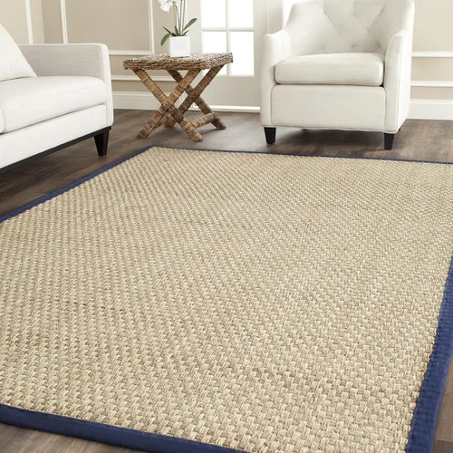 Vista 41 de SAFAVIEH Natural Fiber Collection NF114A - Alfombra de pasillo de hierba marina con patrón de tejido de cesta y borde, de 2 pies 6 pulgadas x 16