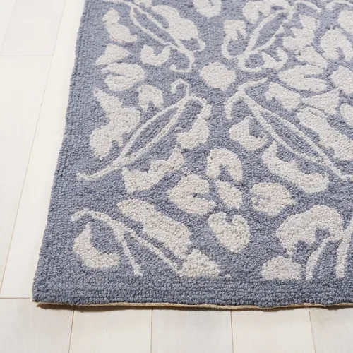 Vista 4 de SAFAVIEH Chelsea Collection - Alfombra de pasillo de 2 pies 6 pulgadas x 10 pies, color azul, lana de campo francesa enganchada a mano, ideal
