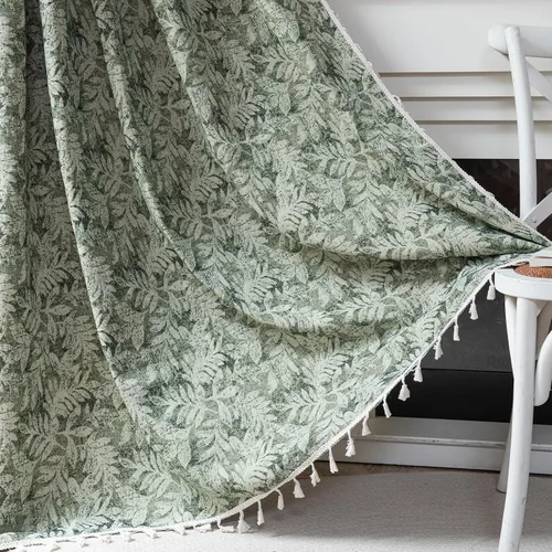 Vista 10 de ENJOYBRIDAL - 2 paneles de cortinas, florales, estilo bohemio, de granja, rústico o clásico, semitraslúcidas, con bolsillo para cortinero y borlas
