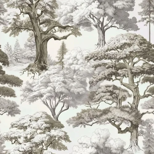 Vista 10 de Papel Tapiz de Bosque Vintage Despegar y Pegar Removible Naturaleza Botánico Árbol Río 17.7" x 118.11" Papel de Pared Acuarela Autoadhesivo Papel