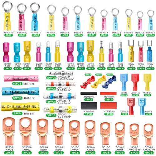 Vista 2 de Twidec/1530PCS Kit Ultimate de Conectores de Cable Termorretráctiles, Kit de Conectores de Pala Eléctricos Impermeables, Kit de Terminales