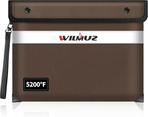 Vista 9 de Bolsa de dinero a prueba de fuego para dinero en efectivo de 5200 ℉ con aislamiento térmico, bolsas de documentos impermeables e ignífugas con tira
