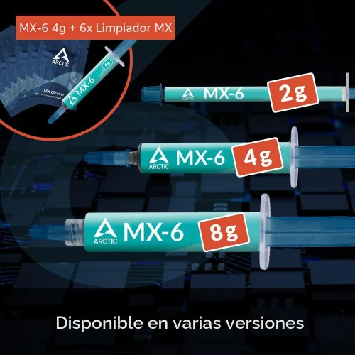 Vista 8 de ARCTIC MX-6 (4 g, incl. 6 MX Cleaner) - Pasta Térmica de Rendimiento Ultimate para CPU, Consolas, Tarjetas Gráficas, Laptops, Muy Alta Conductividad
