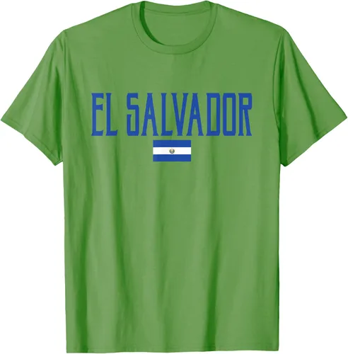 Vista 16 de Camiseta de texto azul con bandera de El Salvador, Negro, S