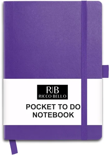 Vista 15 de RICCO BELLO - Cuaderno de lomo pegado con marcador Sin fecha, piel sintética, soporte para bolígrafo, planificador de productividad