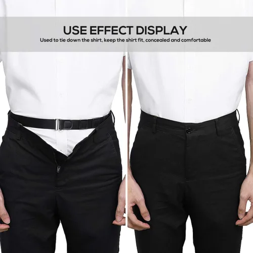Vista 5 de ONDIAN CHUNCIN - Cinturón de camisa duradero, antiarrugas, antideslizante, soporte para camisa, liguero, clip para hombres y mujeres, 1.0 in