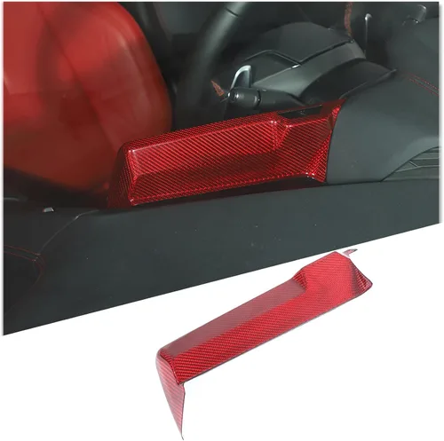 Vista 7 de Cubierta trasera de pantalla de navegación de consola central de fibra de carbono real compatible con Chevrolet Corvette C8 Stingray 2020-2024 Negro