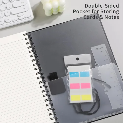 Vista 4 de EMSHOI Cuaderno en espiral A4 con líneas para diario, 28.5 x 21 cm, 300 páginas/150 hojas, papel grueso de 100 g/m², cubierta suave impermeable