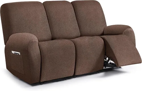 Vista 72 de ANARACHON Fundas para sillas reclinables con aspecto de cuero, funda elástica de 4 piezas, funda suave para silla reclinable, protector de muebles