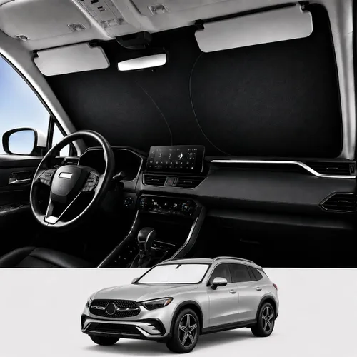 Vista 61 de Proadsy Parasol para parabrisas Rivian R1S 2022-2025 2026 de 4 capas plegable, protector de parasol frontal que bloquea los rayos UV, mantiene