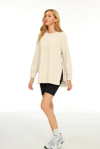 Vista 3 de EFAN Sudaderas de gran tamaño para mujer, manga larga, cuello redondo, sudaderas casuales con capucha 2024, ropa de moda de otoño