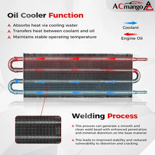 Vista 6 de Kit enfriador de transmisión de tubos y aletas Ultra-Cool de 4 pasos universal 402 de aluminio negro con kit de enfriador de aceite de 5/16