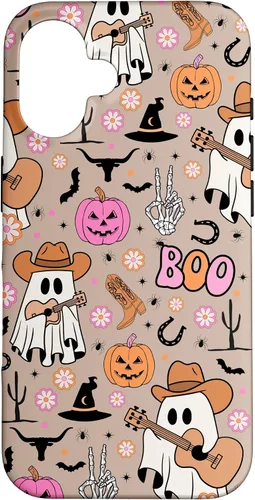 Vista 28 de Funda retro occidental para iPhone 11 Pro Max Fantasma Fantasma Vaquero de Halloween