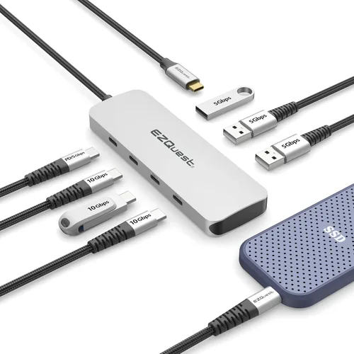 Vista 8 de Adaptador de Hub USB-C Slim Gen 2 6-en-1 1 Video USB-C 4K/60Hz, 4 USB-C Gen 2 10Gbps, y 1 Entrega de Energía USB-C 3.0