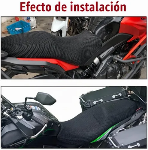 Vista 2 de Para Kawasaki Versys 650 Versys650 Cubierta de la cubierta del asiento trasero 3D malla red impermeable Sunproof Protector motocicleta Accesorios