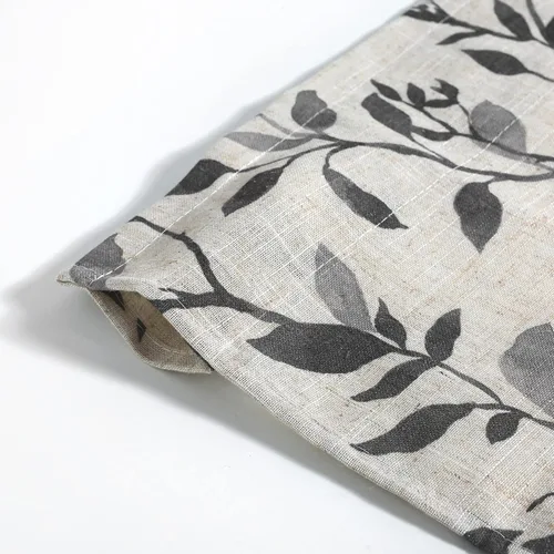 Vista 6 de Cenefa de cocina de lino, cenefas de cortina con estampado de hojas de árbol para baño, dormitorio, sala de estar, decoración de granja con bolsillo