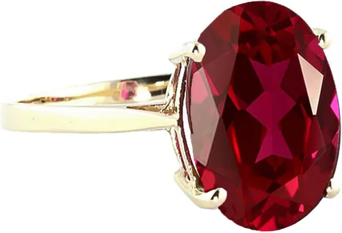 Vista 2 de Galaxy Gold GG Anillo de oro macizo de 14 quilates de 7,5 quilates, rubí ovalado, Gema Metal, Rubí