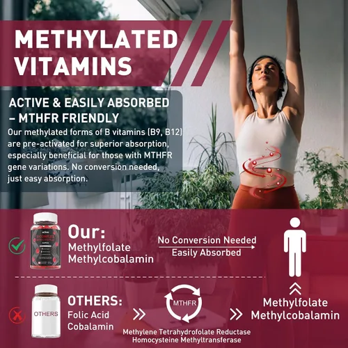 Vista 3 de Nextdia Gomitas de apoyo para el cerebro y el estado de ánimo, complejo de súper vitamina B para hombres y mujeres, todas las vitaminas B B1 B2 B3