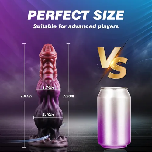 Vista 4 de Consolador alienígena monstruo animal – Consolador de nudo de fantasía de 7.87" con fuerte ventosa, consoladores gruesos compatibles con arnés