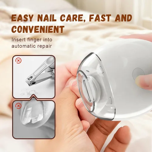 Vista 3 de Amoladora de uñas automática universal, 3 en 1 mejorada 2026 con 3 velocidades ajustables, para adultos mayores (1, blanco)