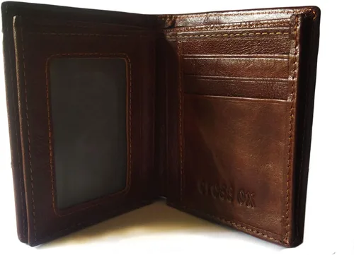 Vista 64 de Hombres Cool Eagle Wolf Caballo Totem Cuero Vaca Vertical Cartera Cremallera Multi-tarjeta Titular, Tótem de caballo, Minimalista