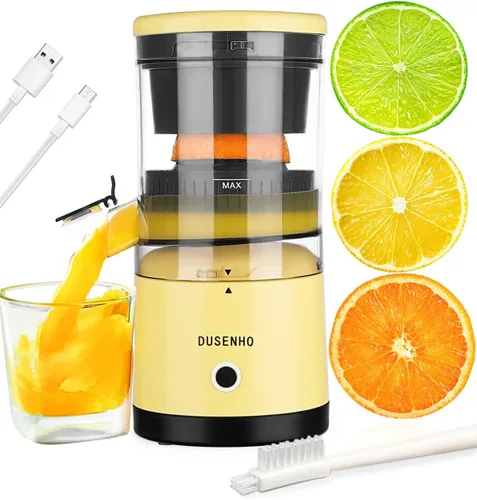 Vista 8 de Exprimidor de cítricos recargables - Exprimidor portátil con USB y cepillo de limpieza para naranja, limón, pomelo
