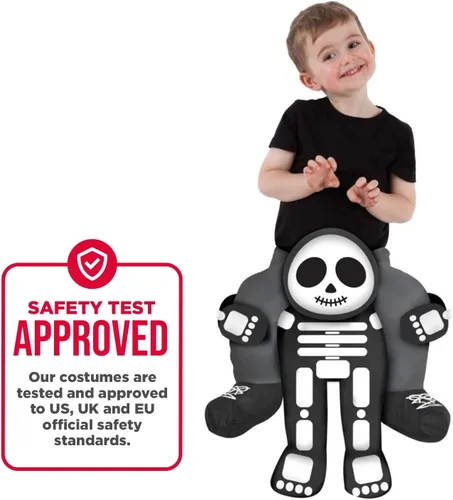 Vista 2 de Morph Traje de esqueleto para niños pequeños, disfraz de Halloween para niños pequeños, talla única