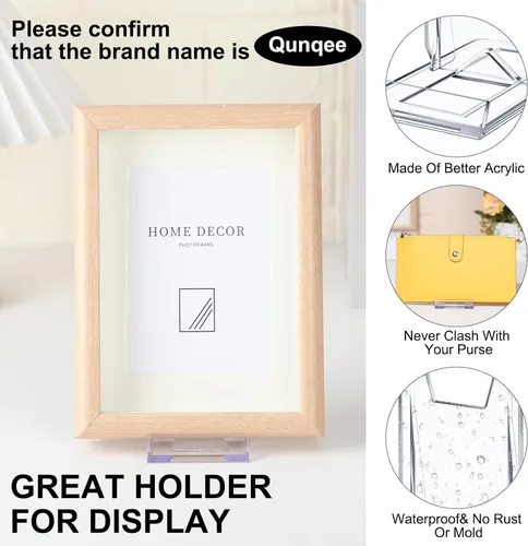 Vista 4 de 6 paquetes de soporte ajustable para bolso, soporte de acrílico transparente para cartera, bolsos, bolsa de joyería, organizador para fiestas