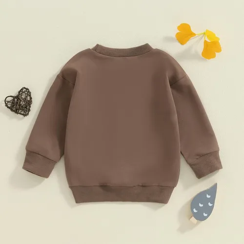 Vista 109 de Disfraz de Halloween para bebé, sudadera de calabaza con cuello redondo, suéter de manga larga, ropa de otoño