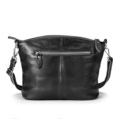Vista 6 de Lecxci Carteras de cuero genuino con cremallera y bolsos de hombro para mujer