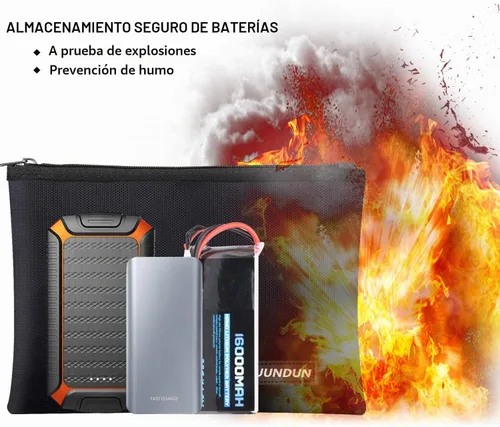 Vista 2 de Jundun - Bolsas de documentos ignífugas, de 13.4 x 9.4 pulgadas, impermeables y resistentes al fuego, con cremallera para archivos, documentos A4