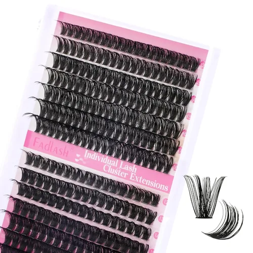 Vista 16 de Extensiones de pestañas individuales de 120 unidades, racimos de pestañas con rizado D, bandeja de longitud mixta, extensiones de pestañas