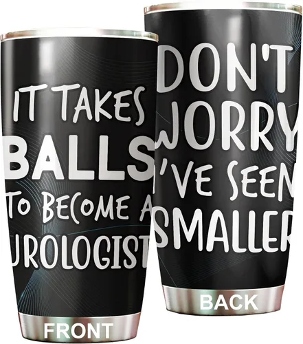 Vista 9 de Urology - Vaso de regalo para urólogo, tapa de popote de acero inoxidable de 20 onzas, regalo divertido para urólogo, regalo para el día nacional
