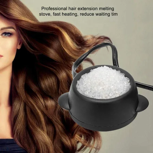 Vista 10 de Mini olla caliente de temperatura constante, pegamento para extensión de cabello, olla de fusión ligera y portátil, peluca de calor, estufa