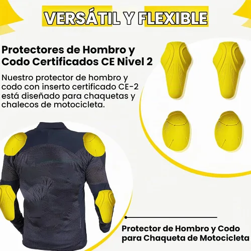 Vista 7 de Juego de 4 almohadillas de armadura con certificación CE Nivel 2 para codo y hombro, nivel 2 aprobado para hombre y protector de codos