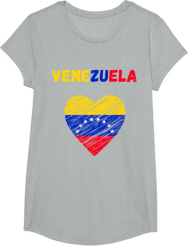Vista 91 de Camiseta con la bandera venezolana con corazón de Venezuela, Negro
