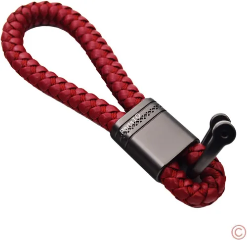 Vista 6 de Llavero con cuerda de diseño de tejido de bellota para automóvil, compatible con Porsche Maserati Mercedes BMW Cadillac Lexus Ford Toyota VW Honda