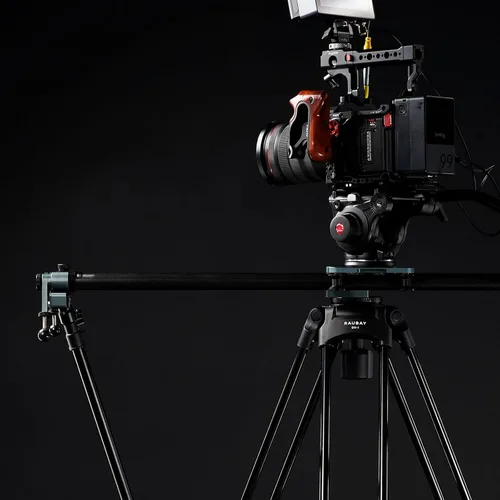Vista 6 de RAUBAY Trípode profesional de cámara de video resistente de 70.8 pulgadas con cabezal fluido, placa QR para videocámara DSLR, carga máxima de 17.6