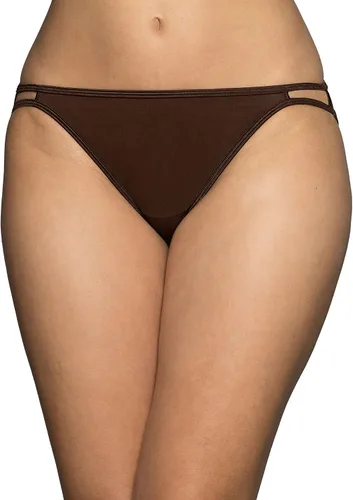 Vista 62 de Vanity Fair Bragas de bikini con tira para mujer, Illumination, con elástico sedoso y ribete de satén Paquete de 3 Negro (Midnight Black)
