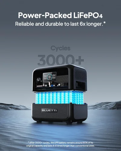 Vista 7 de BLUETTI Generador solar portátil de la batería de la estación eléctrica Elevación de potencia de 2000 W, 45 minutos 0-80% de carga rápida, 20 ms
