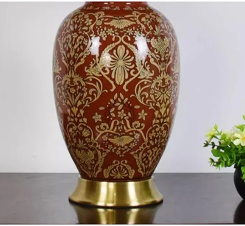 Vista 5 de Lamp for Desk Living Room Large Side Table Corner Lamp Retro Ceramic Table Lamp Modern Bedroom Bedside Lamp Desk Lamps for Home Office(Push Button