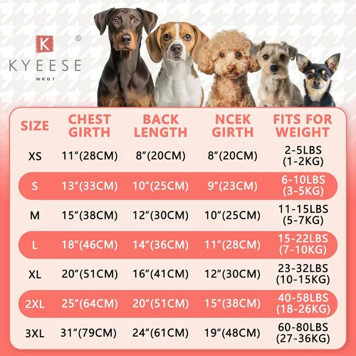Vista 2 de KYEESE Pijamas de Navidad para Perros, Pijamas Navideños para Perros Pequeños con Patrón de Copo de Nieve, Cálido Mameluco de Vellón para Gato