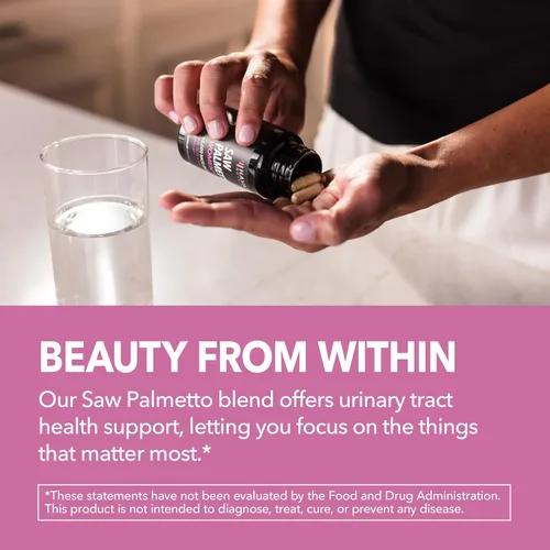 Vista 6 de Palma Enana para Mujeres con Biotina 5000 mcg - Potente Bloqueador de DHT para Apoyar la Salud del Cabello, la Piel y las Uñas - 120
