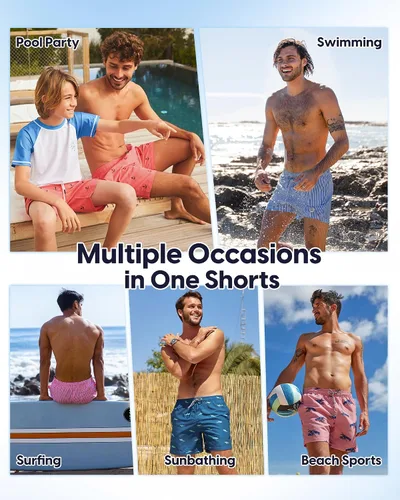 Vista 6 de maamgic Trajes de baño para hombre de 5 pulgadas con forro de malla, traje de baño de secado rápido para hombre, pantalones cortos de natación
