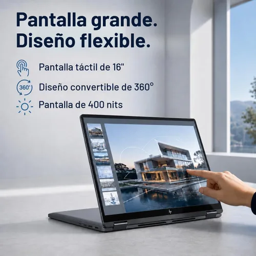 Vista 2 de HP OmniBook X Flip, portátil 2 en 1 de 16", Intel Ultra 7 256V, 16 GB, SSD