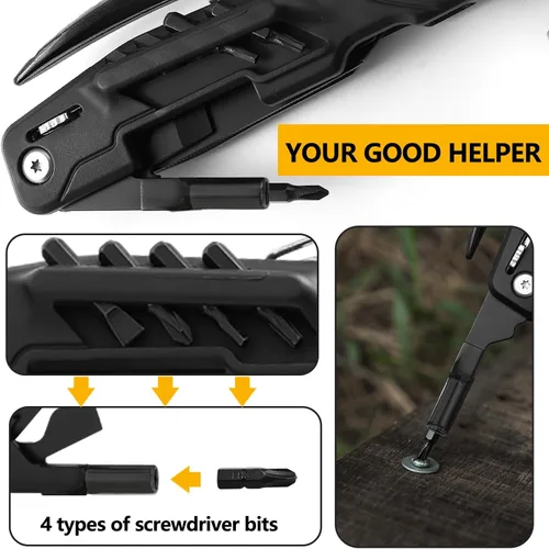 Vista 4 de martillo multiherramienta 14 en 1 multiherramienta para hombres camping multiherramientas al aire libre llave martillo alicates 5.4 "EDC
