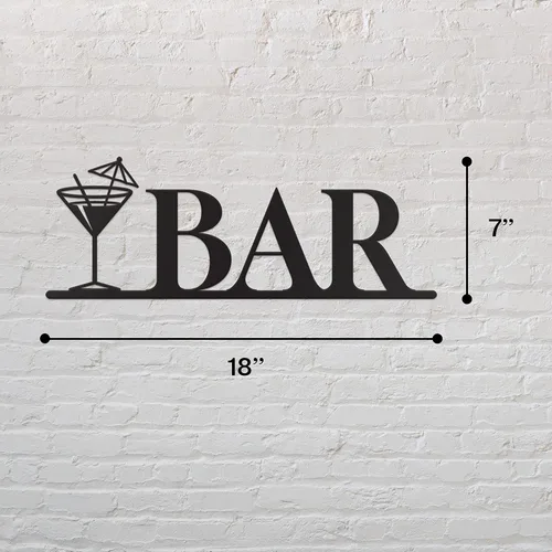 Vista 4 de Vivegate Decoración de pared de barra de metal, letras modernas de barra negra para decoración de bar del hogar