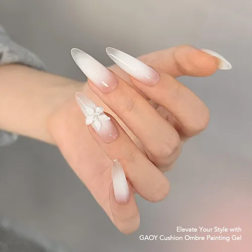 Vista 6 de GAOY Kit de Gel de Pintura Ombré con Cojín, 6 Colores de Gel de Palmaditas Degradado con Esponjas y Herramienta de Agarre, para Uñas Ombré Mezcla